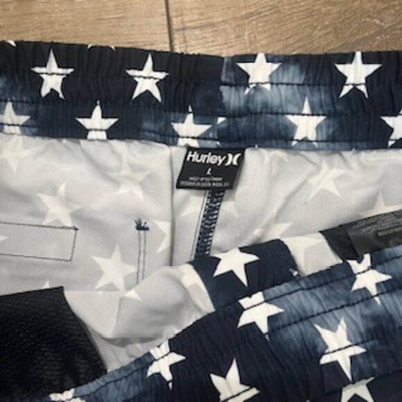 NEW Hurley Board Shorts Men’s Large Flag Patriotic‎ Stars & Stripes - Picture 13 of 15